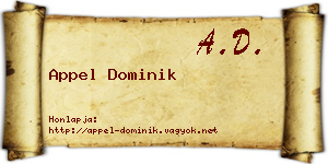 Appel Dominik névjegykártya
