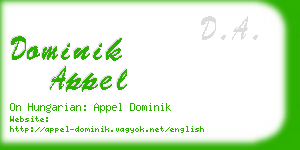 dominik appel business card